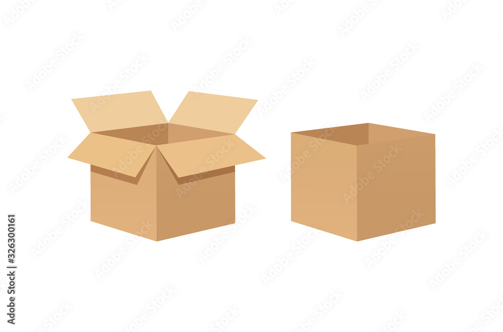 Brown corrugated box recycle template isolated on white background. Packaging template mock-up collection. Brown corrugated box recycle template isolated on white background. Packaging template mock-up collection.