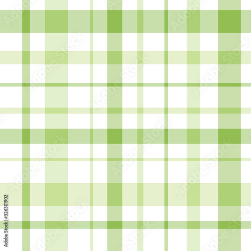 Seamless pattern in fine light green and white colors for plaid, fabric, textile, clothes, tablecloth and other things. Vector image.