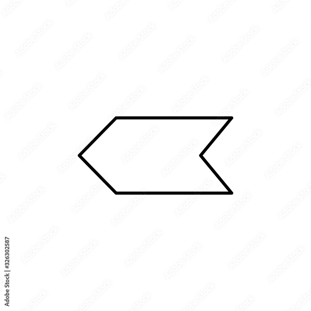 left arrow icon. Simple outline vector of Arrow set icons for UI and UX, website or mobile application