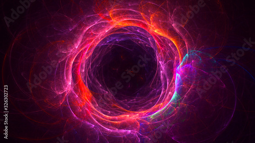 3D rendering abstract red fractal light background