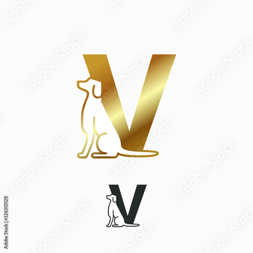 initial letter with dog
