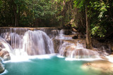 Beauty in nature, Huay Mae Khamin waterfall in tropical forest of national park, Kanchanaburi, Thailand