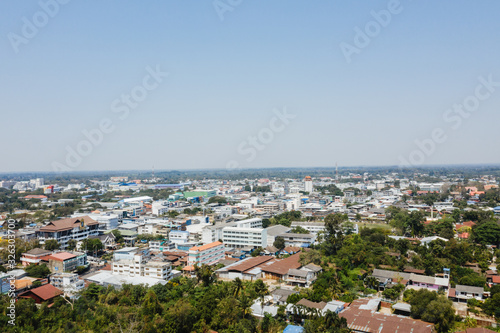 Aerial view of Mueang Sisaket District Sisaket Province, Thailand © Tanaban