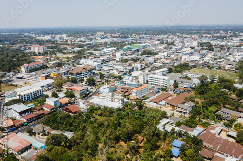 Aerial view of Mueang Sisaket District Sisaket Province, Thailand