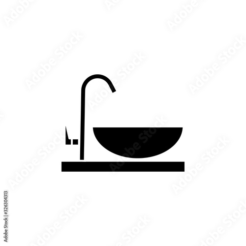 Washbasin icon. Simple glyph vector element of bathroom set icons for UI and UX, website or mobile application
