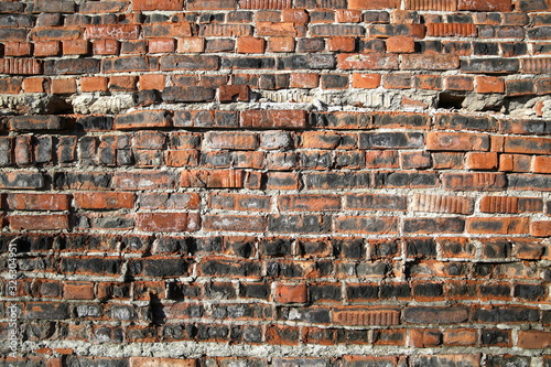 An old red brick wall.