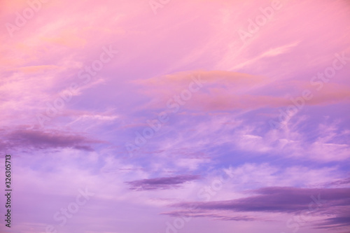 Fototapeta Naklejka Na Ścianę i Meble -  Colorful cloudy sky at sunset. Gradient color. Sky texture. Abstract nature background