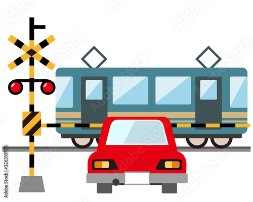 踏切　鉄道　自動車　アイコン