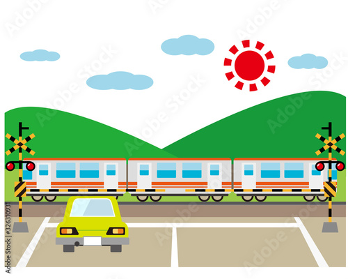 踏切　鉄道　自動車　アイコン