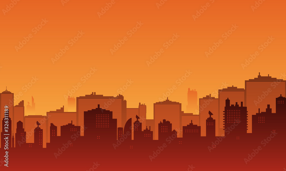 City silhouette in the afternoon atmosphere. Urban landscape City silhouette in the afternoon atmosphere. Urban landscape