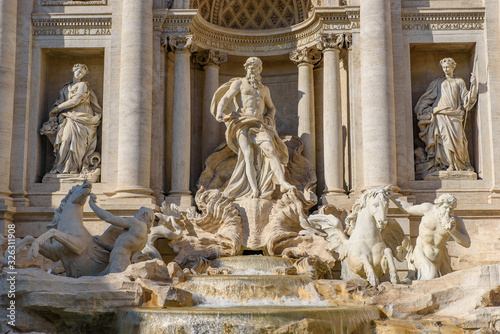 Trevi Fountain, one of the most famous fountains in the world, in Rome, Italy