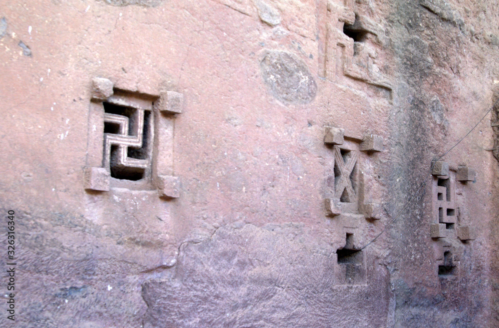 Christian churches carved in stone in Lalibela