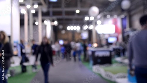 Wallpaper Mural Crowd of people inside building with illumination. Blurred Background. Torontodigital.ca