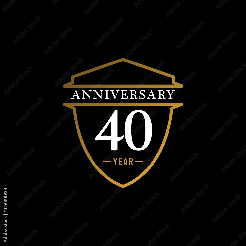 40 Years Anniversary Celebration Number Text Vector Template Design Illustration