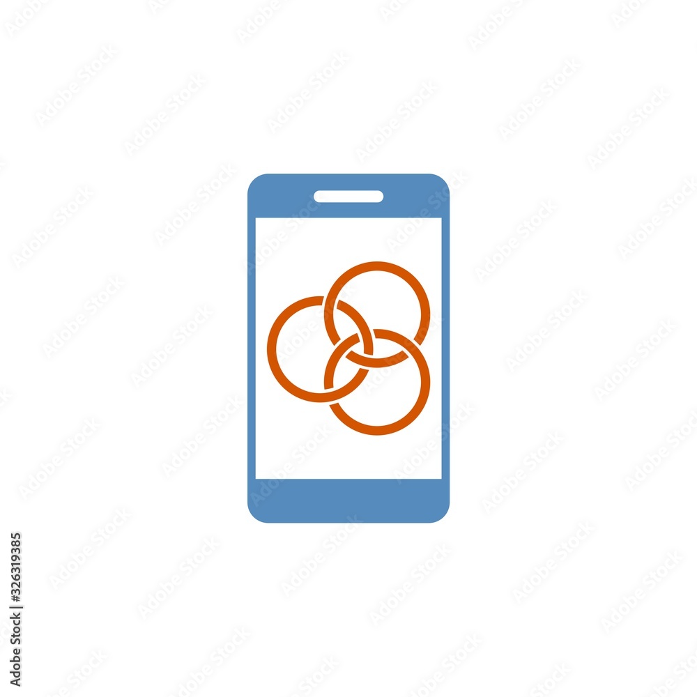 Smartphone with coins icon isolated on white background Smartphone with coins icon isolated on white background