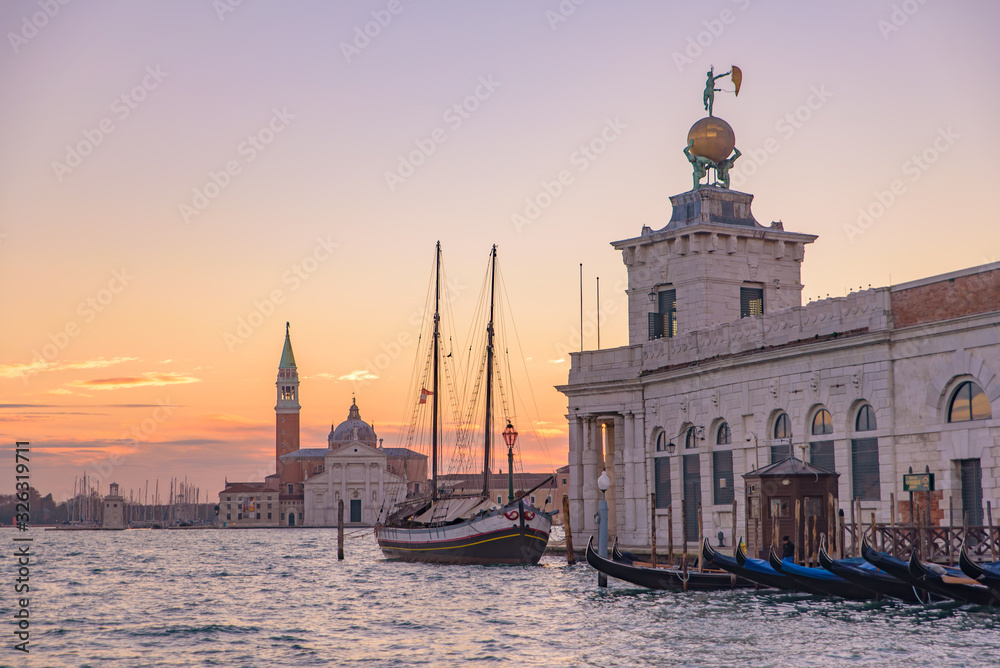 Church of San Giorgio Maggiore at sunrise time, Venice, Italy