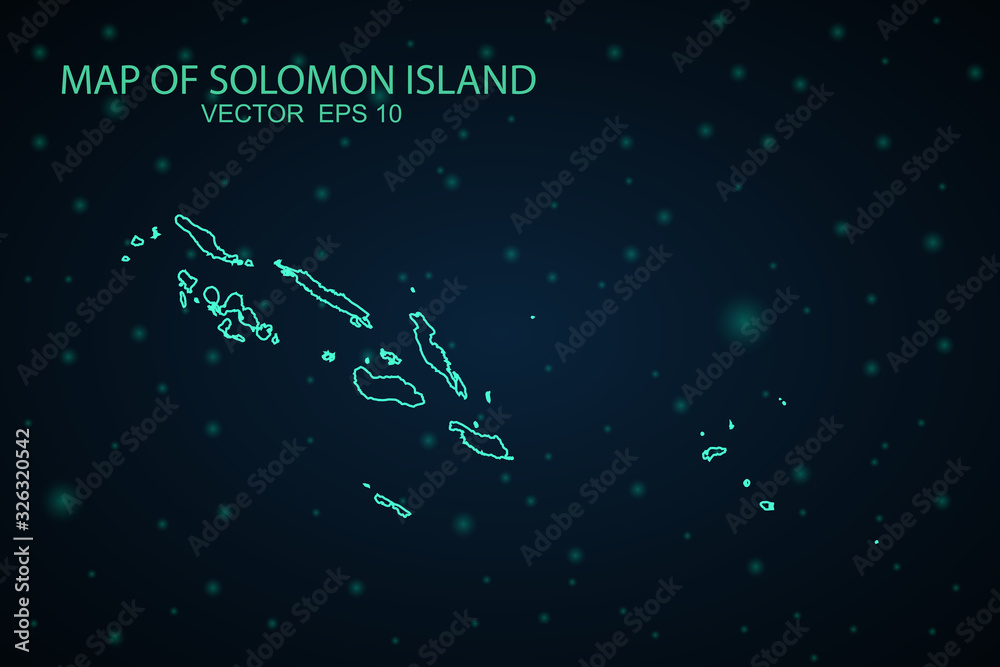 Map of Solomon Island. Wire frame 3D mesh polygonal network line, design sphere, dot and structure. communications map of Solomon Island. Vector Illustration EPS10. Map of Solomon Island. Wire frame 3D mesh polygonal network line, design sphere, dot and structure. communications map of Solomon Island. Vector Illustration EPS10.
