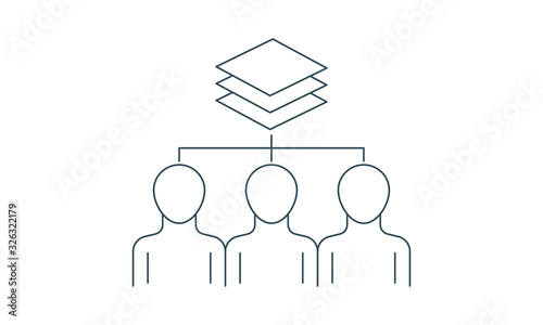 Creative data-driven HR icon for human resources and analytics concepts