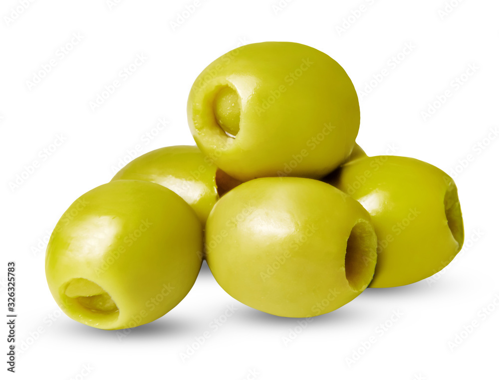 A bunch of canned olives isolated on a white background. Clipping path. A bunch of canned olives isolated on a white background. Clipping path.