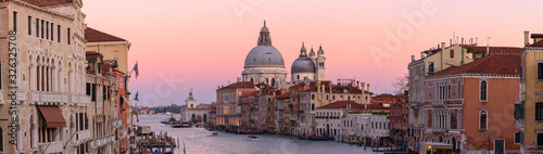Grand Canal with Santa Maria della Salute at background at sunset time, Venice, Italy © momo11353