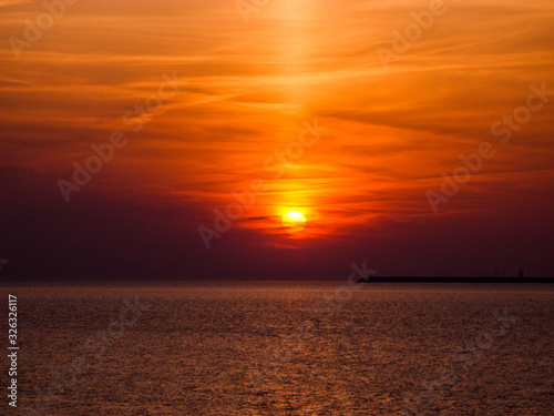 Sunset in the sea