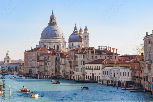 Grand Canal with Santa Maria della Salute at background, Venice, Italy