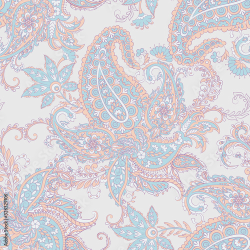 Paisley seamless vector pattern. Vintage background in batik style