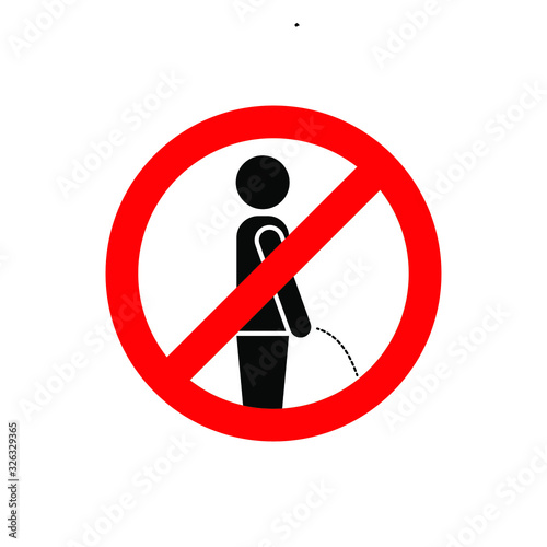 No peeing sign isolated on white background. Vector illustration