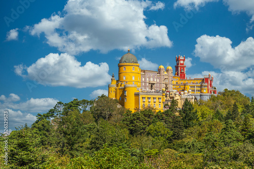 Famous landmark Pena Palace in Sintra, Portugal