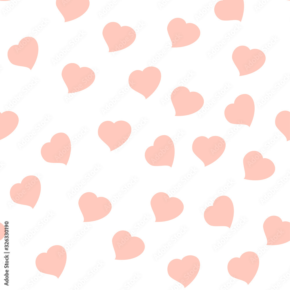 Seamless background of pink hearts, an element for creating a design for Valentine's day. Vector illustration in cartoon style.