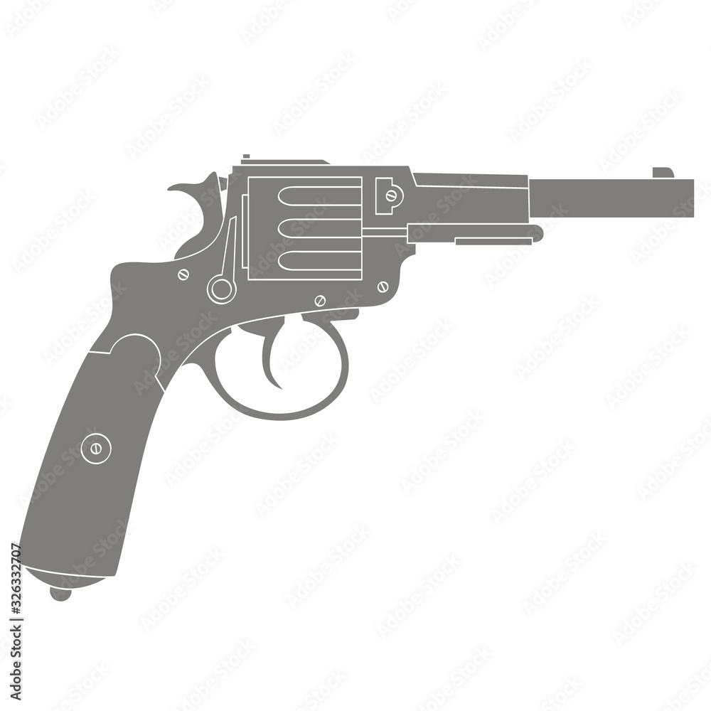 Vector monochrome icon with Revolver Vector monochrome icon with Revolver