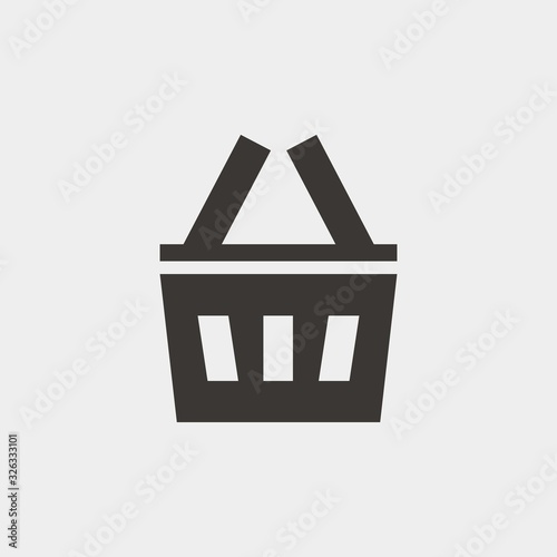 shopping basket icon vector illustration and symbol for website and graphic design