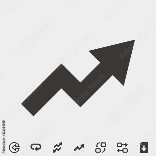 Free Download rising graph icon vector illustration and symbol for website and graphic design - GFXLoad