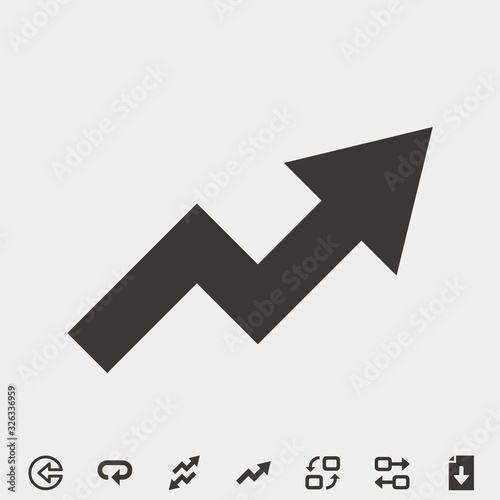 rising graph icon vector illustration and symbol for website and graphic design