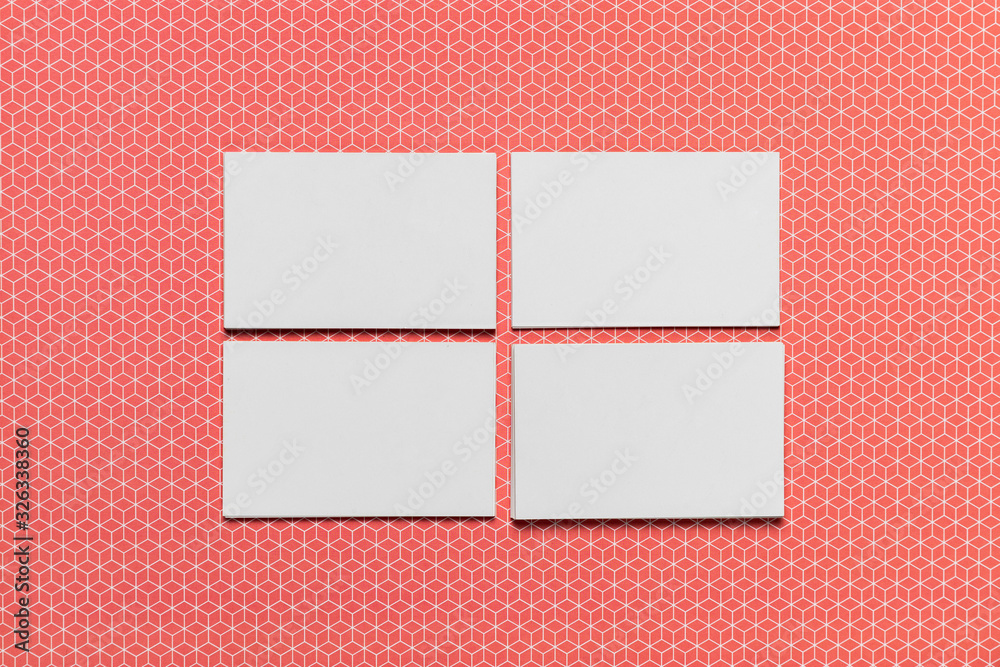 Blank invitations on red background Blank invitations on red background