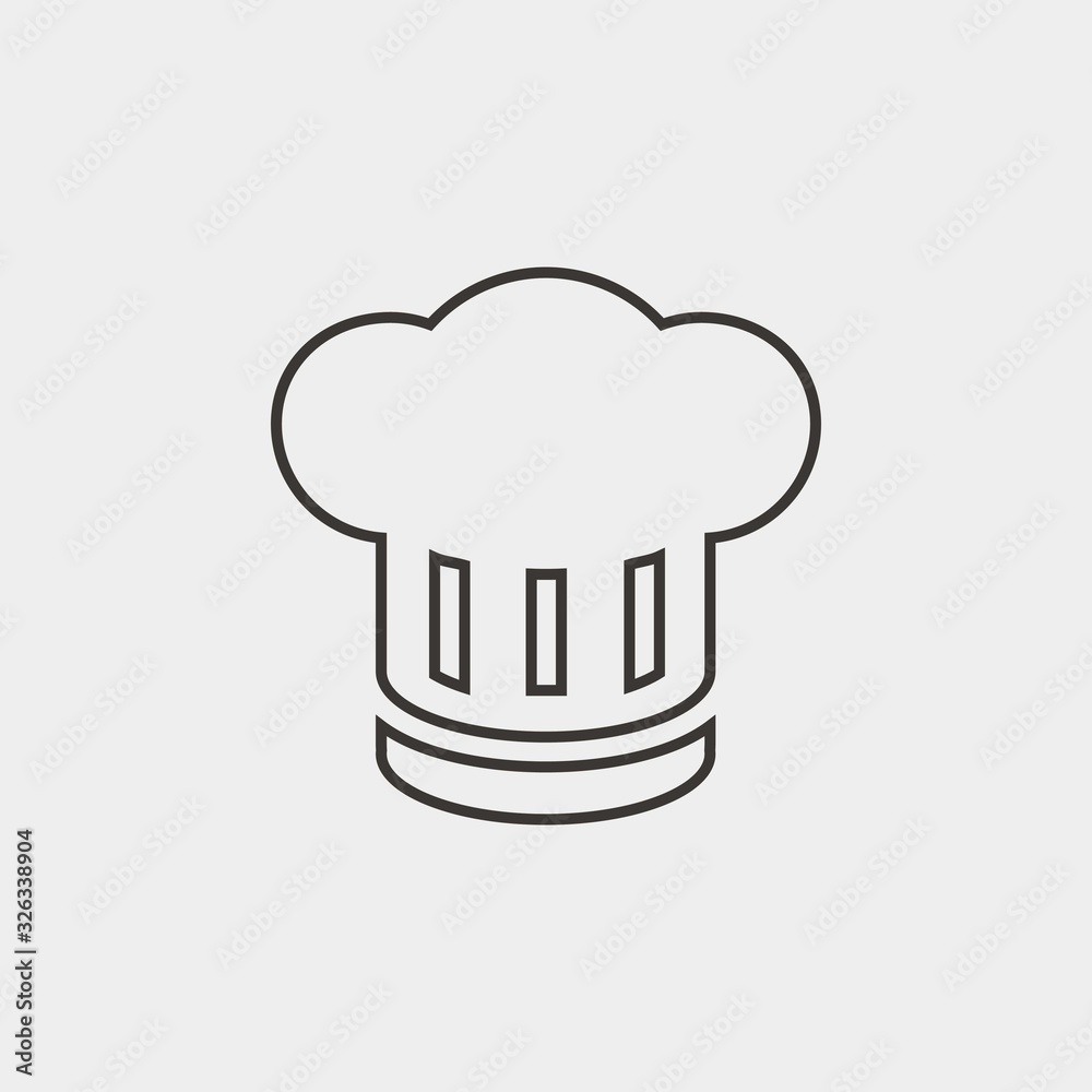 chef hat icon vector illustration and symbol for website and graphic design