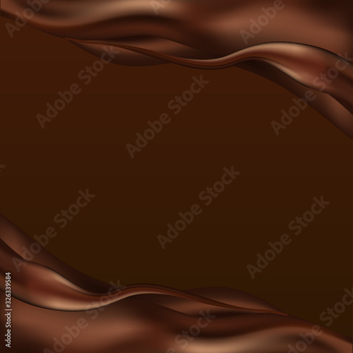 Abstract background with chocolate wave and swirl. Vector illustration