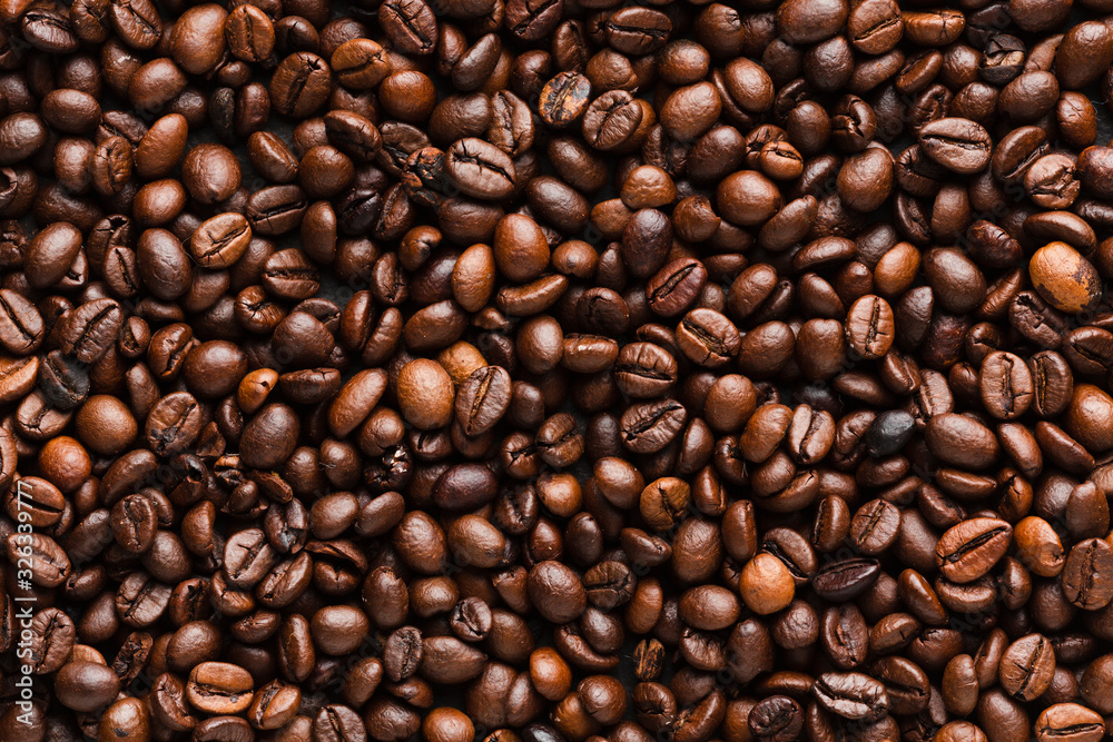 Close-up arrangement of coffee beans Close-up arrangement of coffee beans