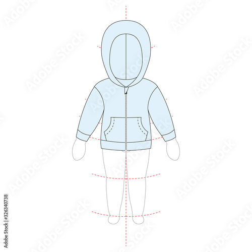 Vector illustration of Girls and boys jumper. Front views. 0-2 years old