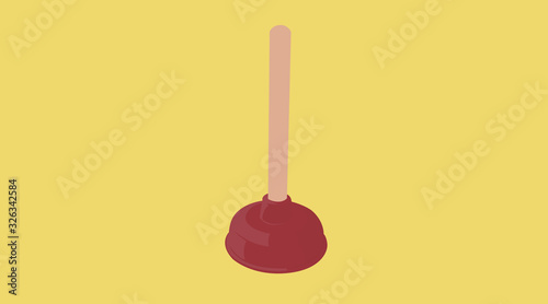 Vector Isolated Illustration of a Plunger