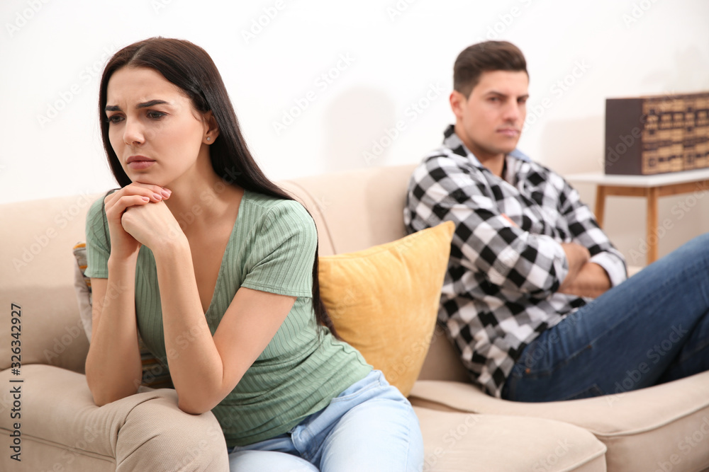 Couple with problems in relationship at home Couple with problems in relationship at home
