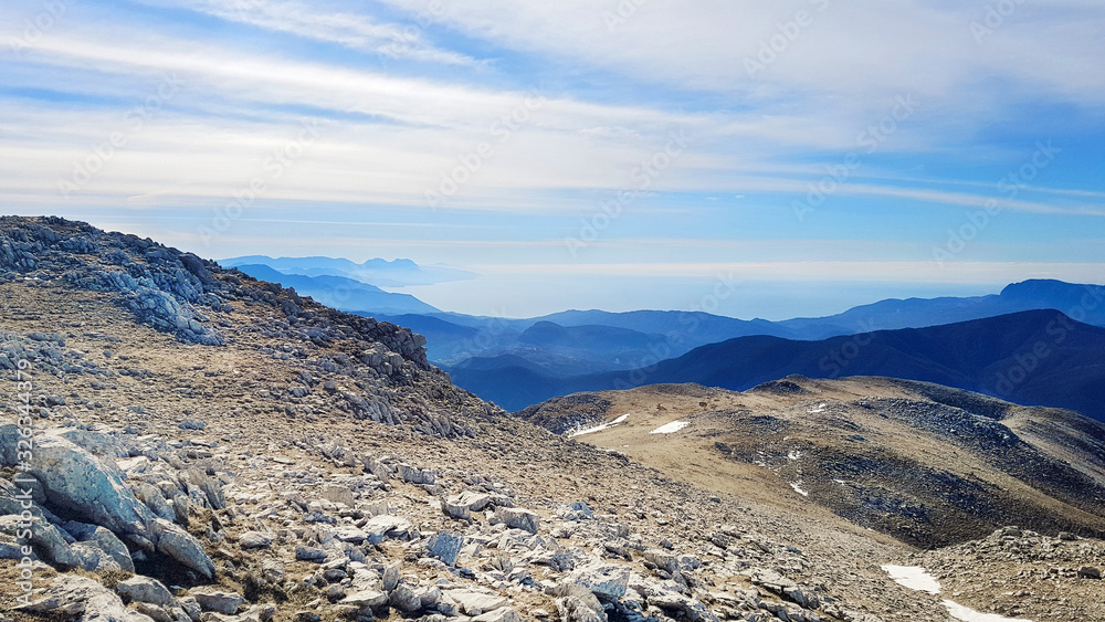 View from the top of Cervati mountain in Cilento National Park