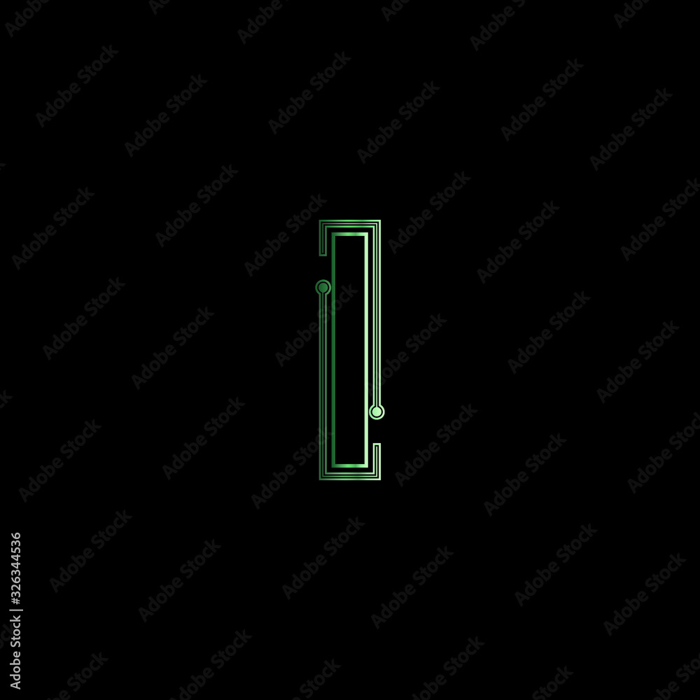 Letter I minimal logo icon design. Vector template graphic elements. Technology, digital interfaces, hardware and engineering concepts. Graphic made of circuits Letter I minimal logo icon design. Vector template graphic elements. Technology, digital interfaces, hardware and engineering concepts. Graphic made of circuits