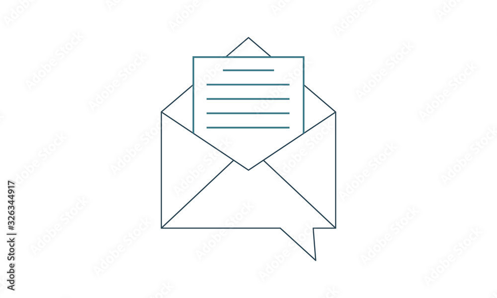 Letter icon for email and messaging communication Letter icon for email and messaging communication