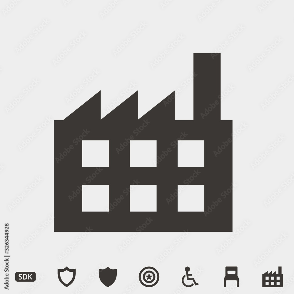 factory building icon vector illustration and symbol for website and graphic design