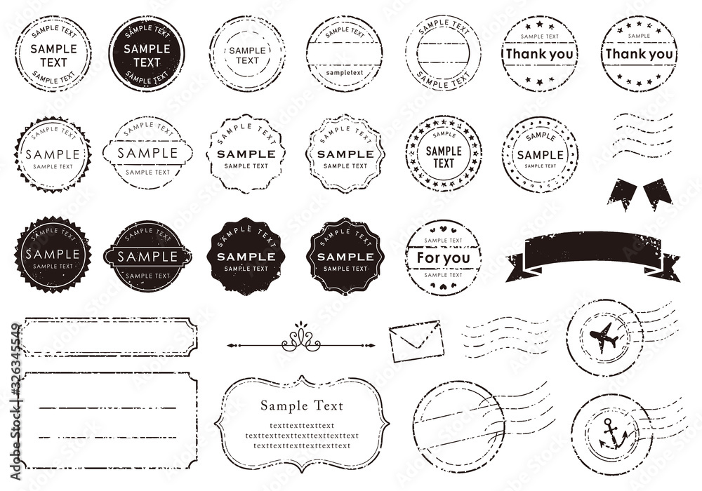 レトロな消印やフレームのイラスト素材 Stock Vector Adobe Stock