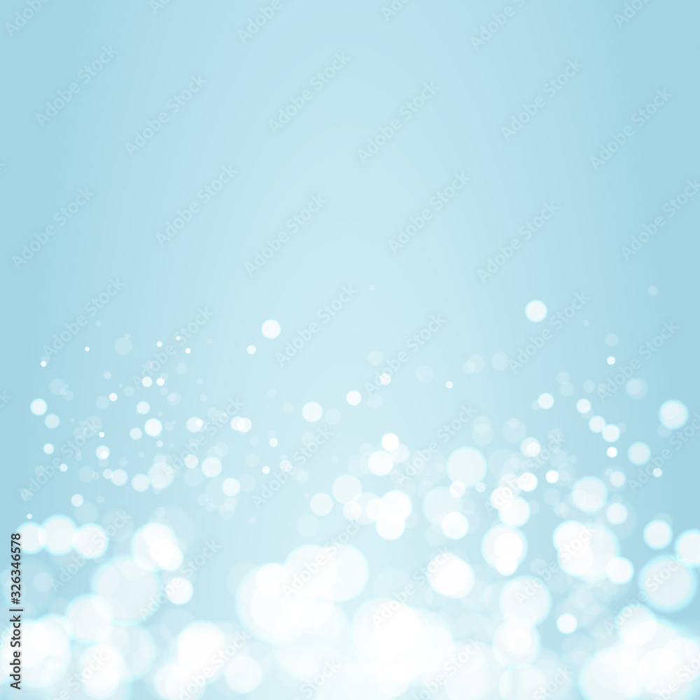 Spring Bokeh Banner Design on Blue Gradient Background Spring Bokeh Banner Design on Blue Gradient Background