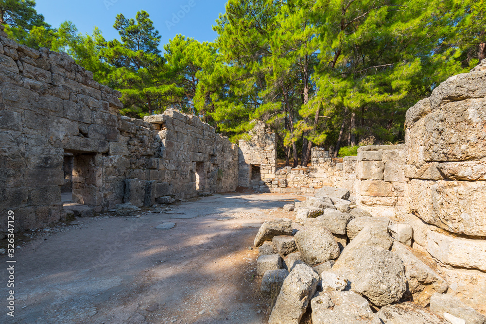 Ruins of the ancient Phaselis city in Antalya province. Turkey Ruins of the ancient Phaselis city in Antalya province. Turkey