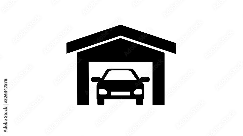 car garage icon on white background car garage icon on white background