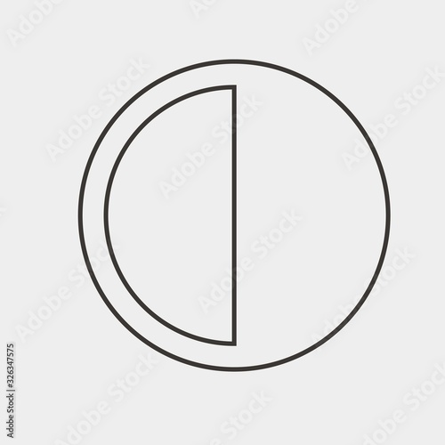 semi circle icon vector illustration and symbol for website and graphic design